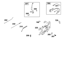 Controls Group Diagram and Parts List for 31R777-0066-G1 200000 - 399999 Briggs and Stratton Engine